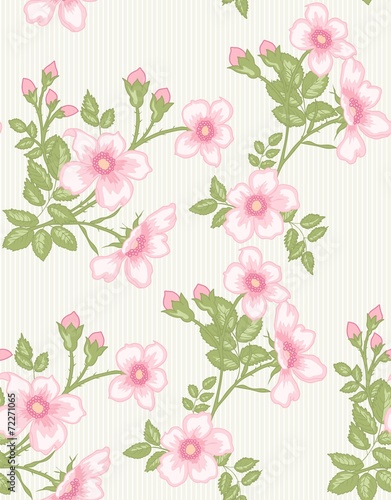 seamless patterns with roses and stripes