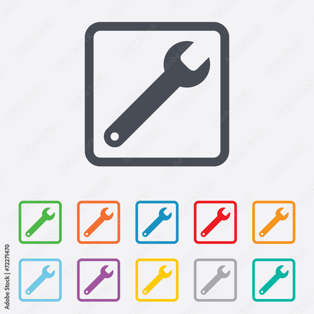 Wrench key sign icon. Service tool symbol. Wrench key sign icon. Service tool symbol.