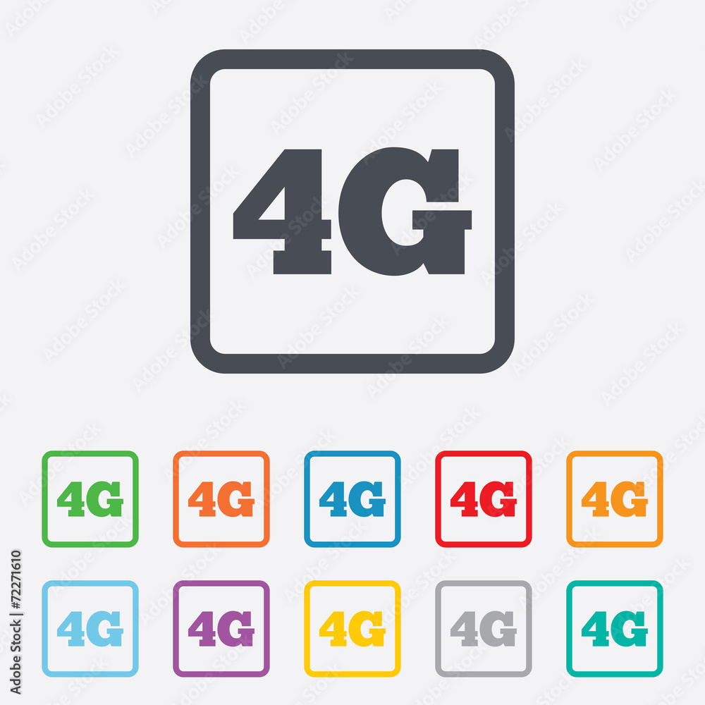 4G sign. Mobile telecommunications technology. 4G sign. Mobile telecommunications technology.