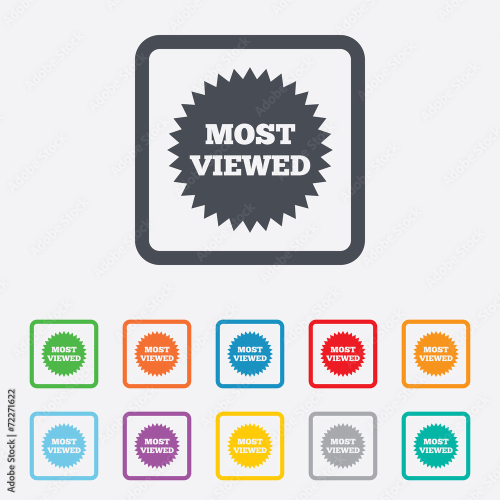 Most viewed sign icon. Most watched symbol. Most viewed sign icon. Most watched symbol.