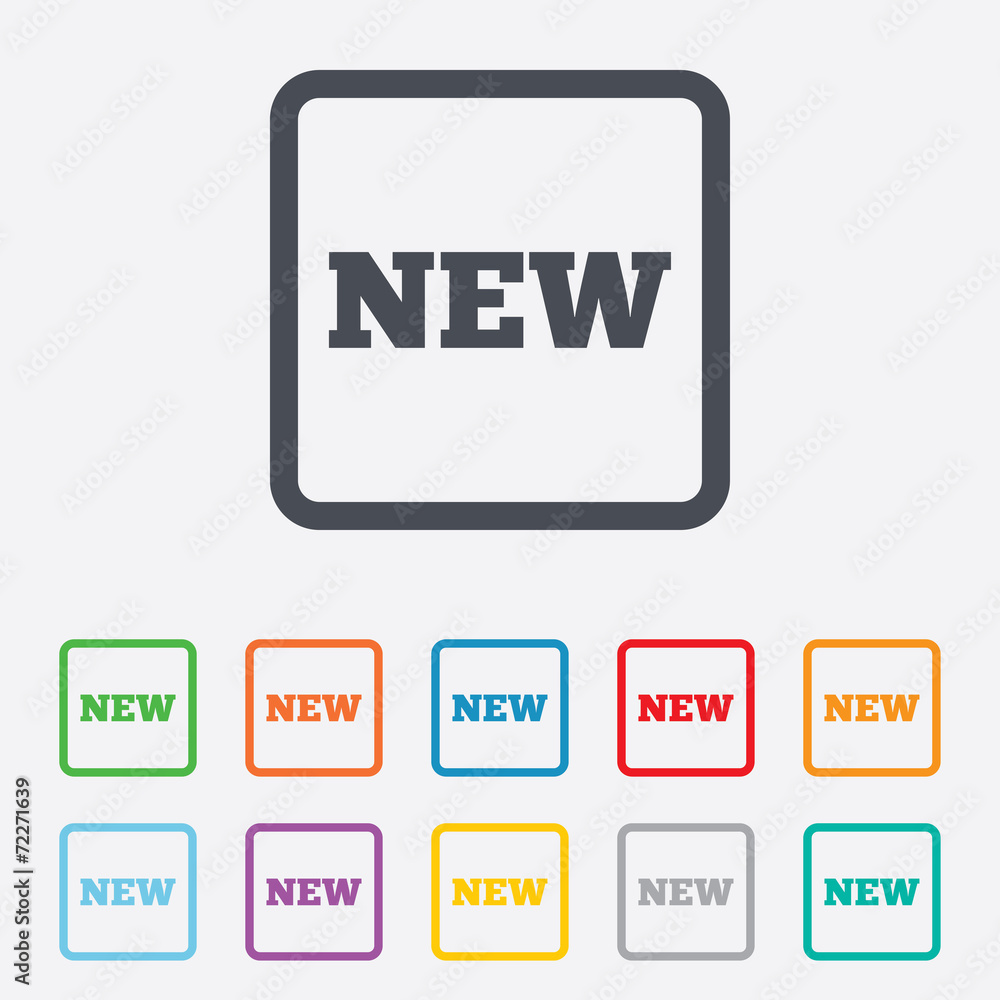 New sign icon. New arrival button. New sign icon. New arrival button.