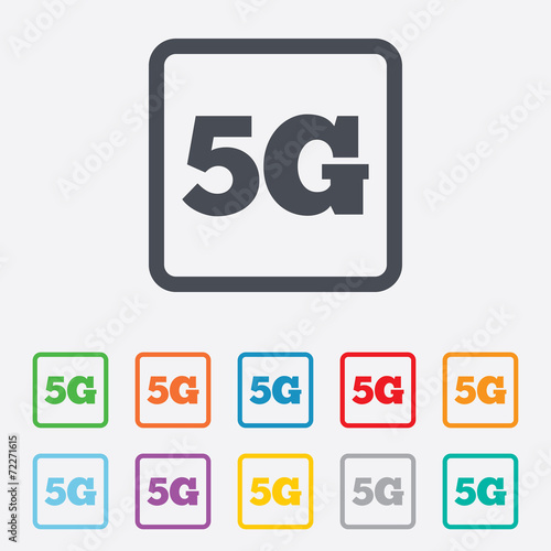 5G sign. Mobile telecommunications technology.