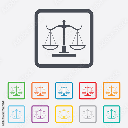 Scales of Justice sign icon. Court of law symbol