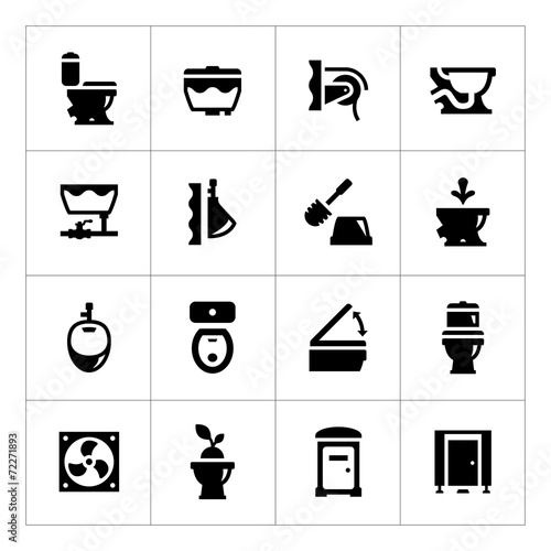 Set icons of toilet
