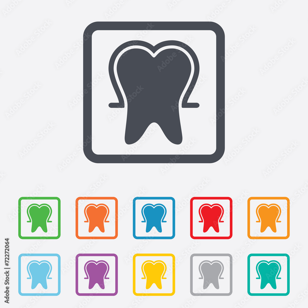 Tooth enamel protection sign icon. Dental care symbol. Tooth enamel protection sign icon. Dental care symbol.