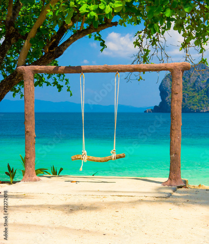 Wallpaper Mural Wooden Seesaw View on a Bay Torontodigital.ca