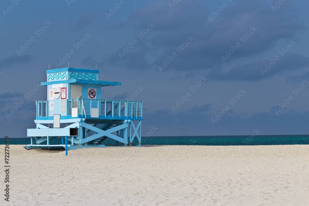 Lifeguard hut on Haulover Park Beach in Florida Lifeguard hut on Haulover Park Beach in Florida