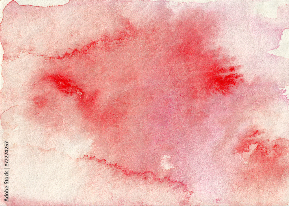water color art texture background in grunge red tones