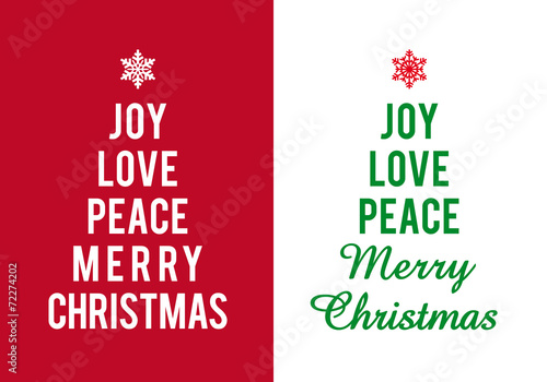 Christmas cards with typographic trees, vector