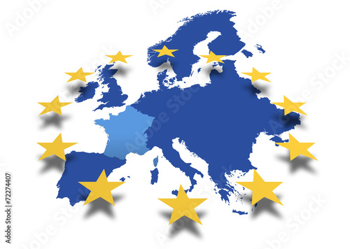 Landkarte *** Europa Frankreich