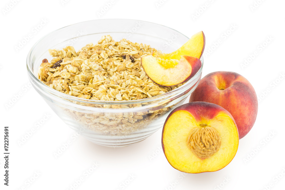 Cereal and peaches Cereal and peaches