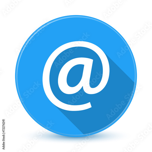 Blue email icon button with long shadow
