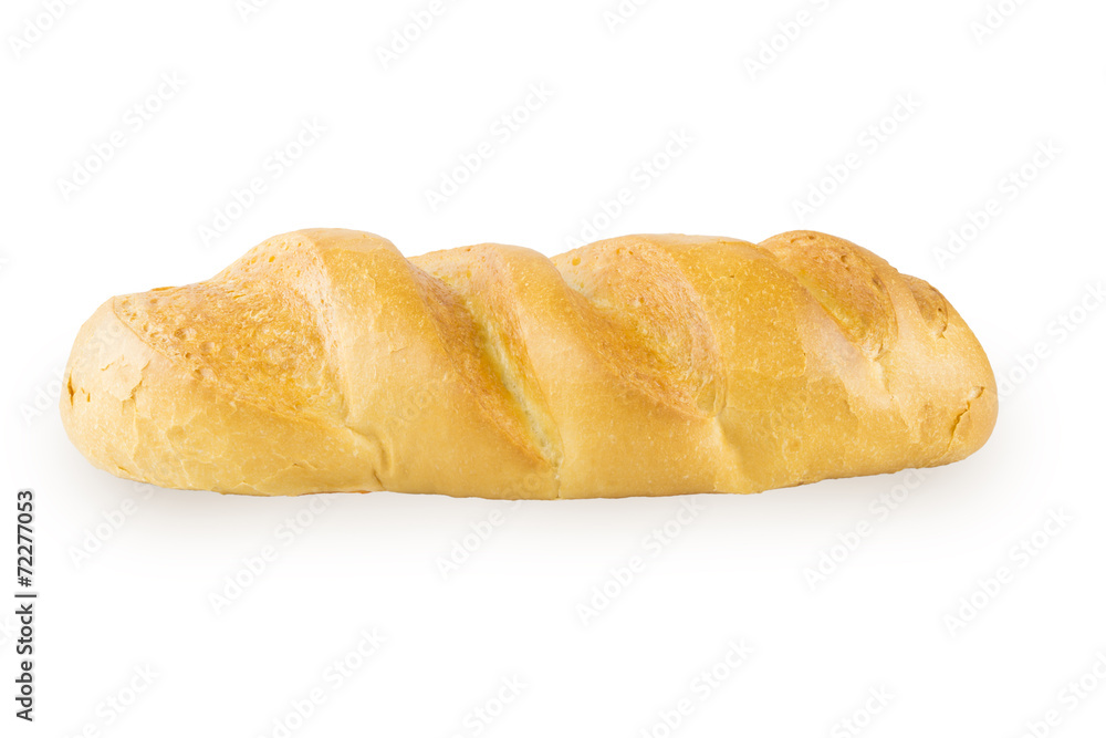 Loaf of bread on a white background