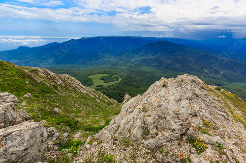 Wide view on mountains