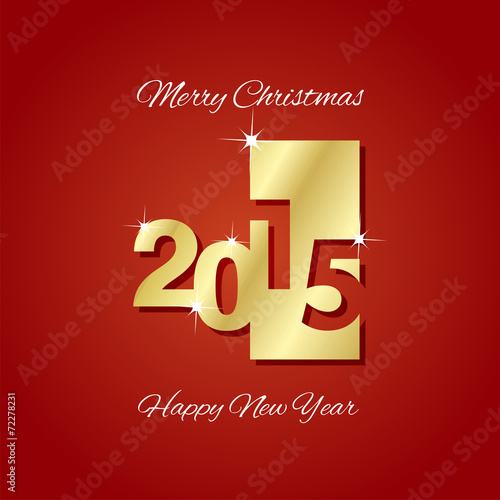 Gold plate 2015 red background vector