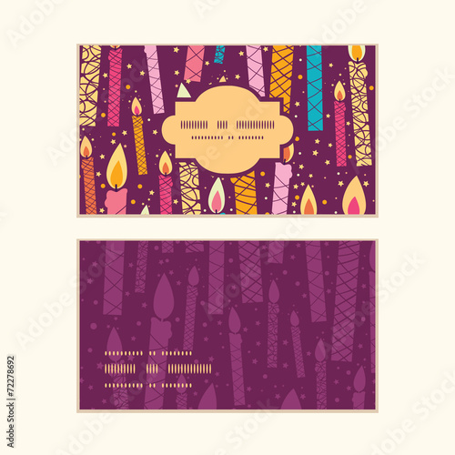 Vector colorful birthday candles horizontal frame pattern