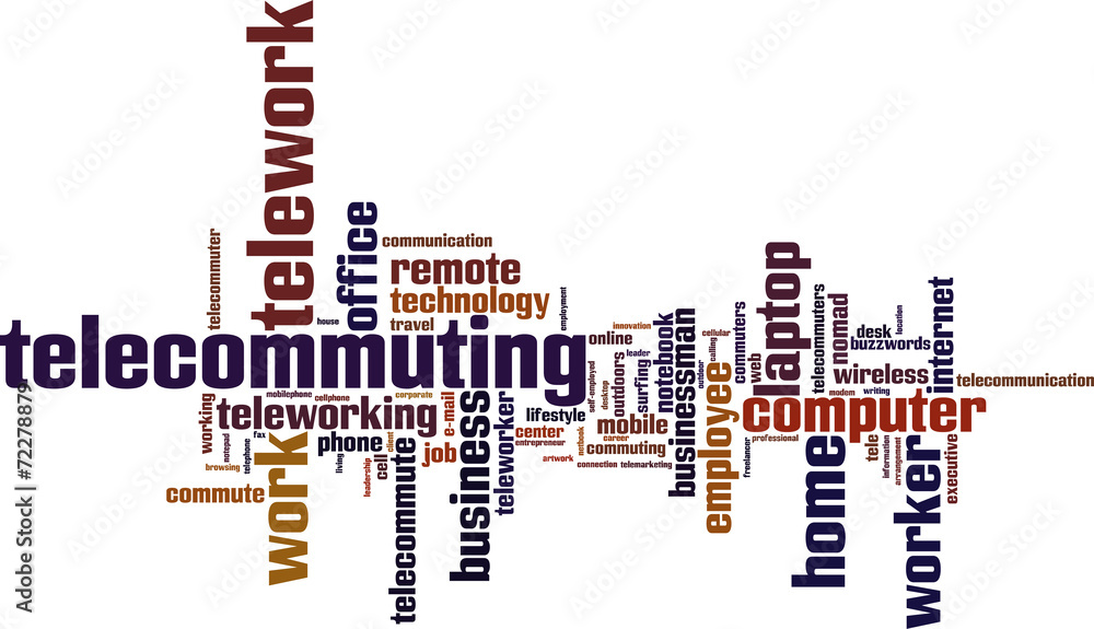 Telework word cloud concept. Vector illustration Telework word cloud concept. Vector illustration