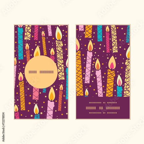 Vector colorful birthday candles vertical round frame pattern