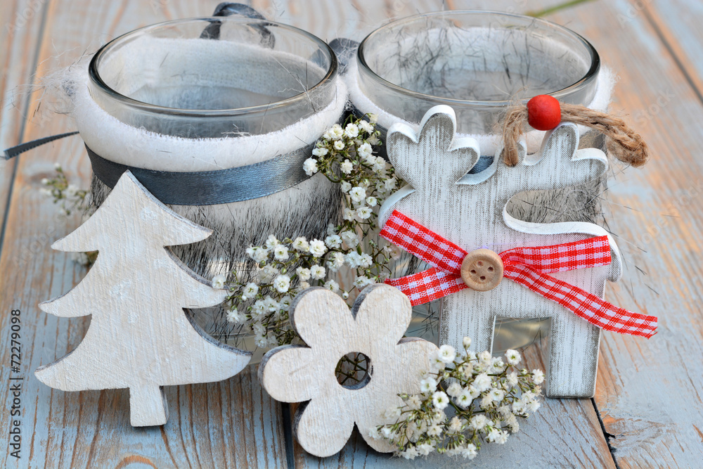 Mooie grijs met witte kerstdecoratie Mooie grijs met witte kerstdecoratie
