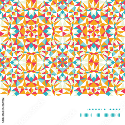 Vector colorful triangle texture horizontal frame seamless