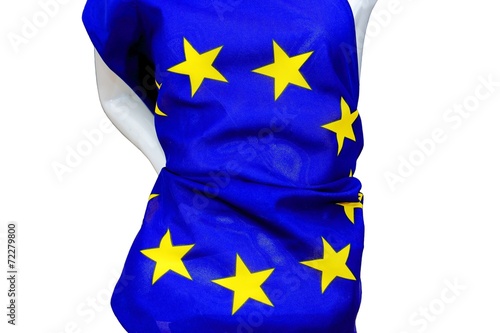EU Einheits Kleidung an Schaufenster Puppe, Union Kleid, weiss