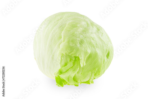 Iceberg lettuce on a white background