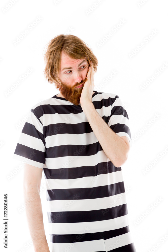 model isolated on plain background bored upset model isolated on plain background bored upset