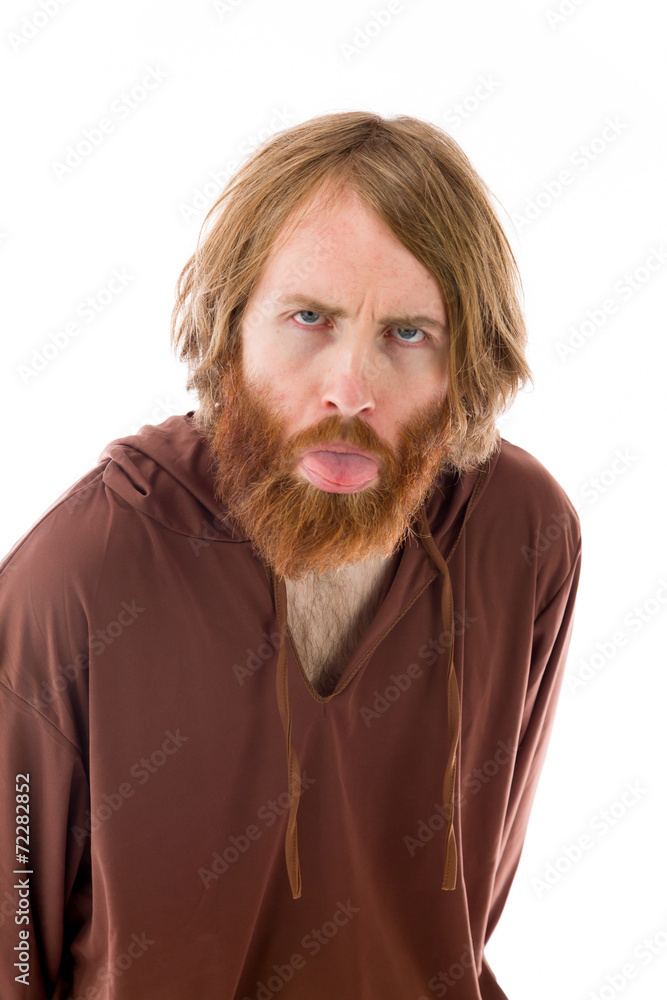 model isolated on plain background face sticking tongue out model isolated on plain background face sticking tongue out