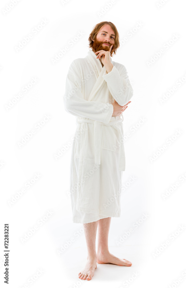 model isolated on plain background thinking model isolated on plain background thinking