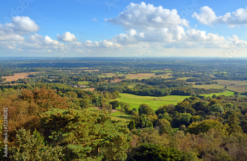 Panoramic View from Leith Hill across the South Downs to Brighto