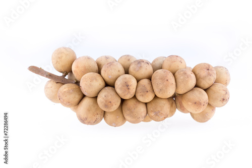 longkong tropical fruit isolated on white background