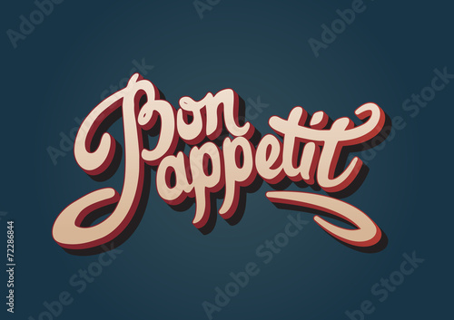 Bon appetit hand drawn lettering
