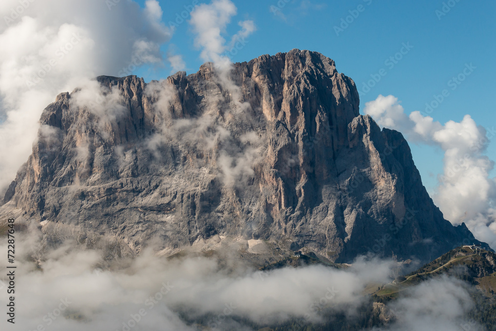 Dolomite peaks above clouds