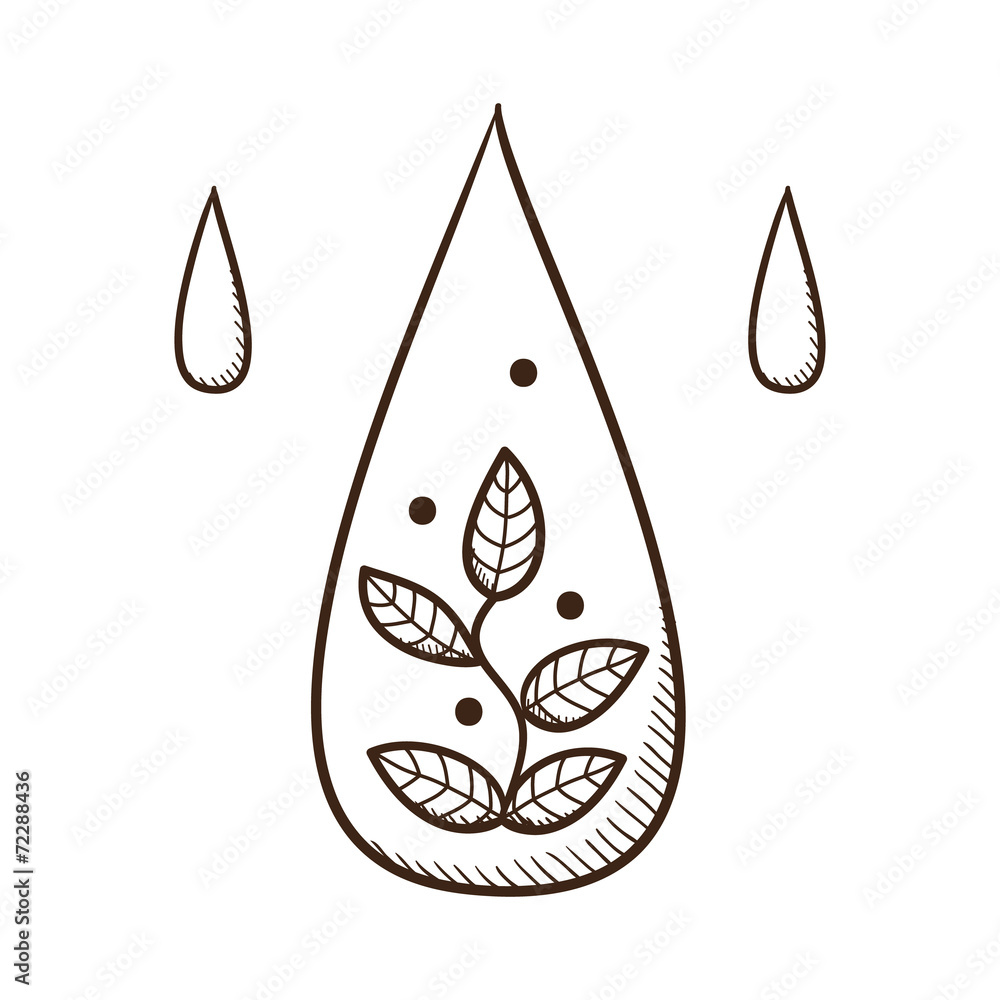 Water drop with leaves within. Water drop with leaves within.