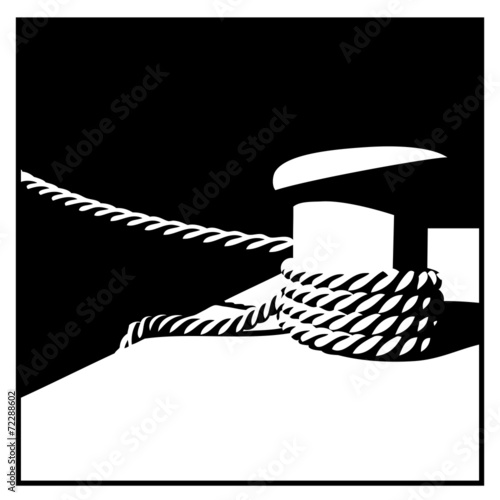 Knecht and mooring ropes  black and white