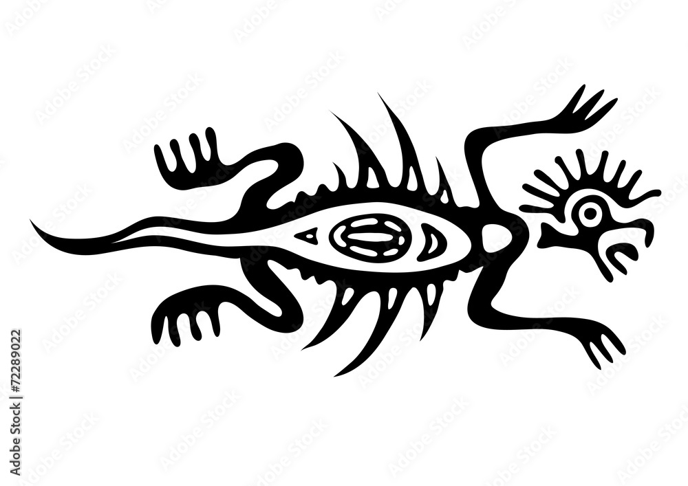 Fototapeta premium lizard in native style