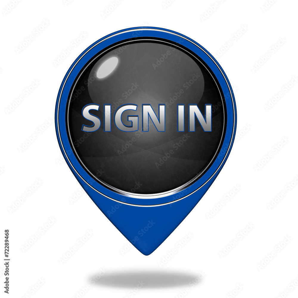 sign in pointer icon on white background sign in pointer icon on white background