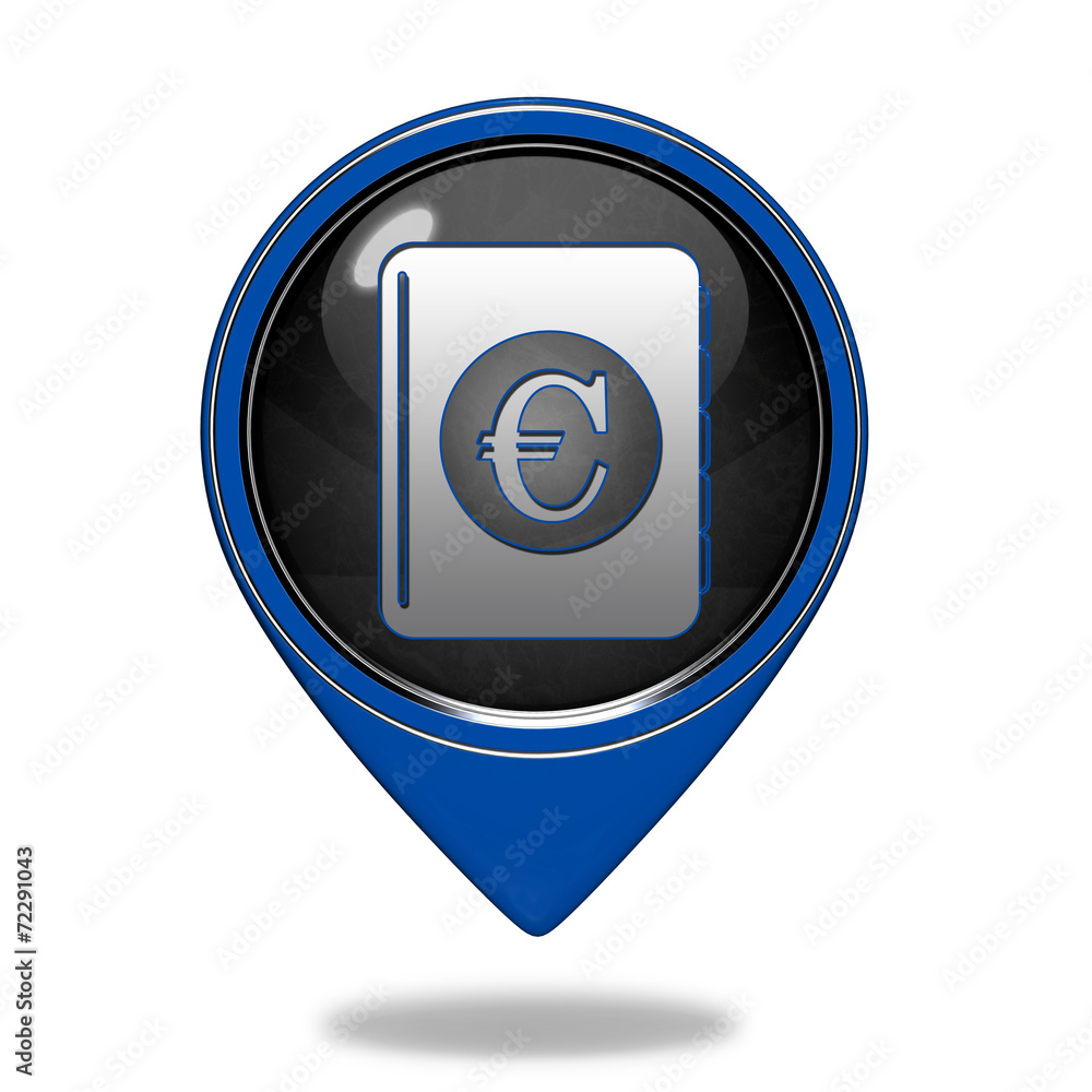euro money book pointer icon on white background euro money book pointer icon on white background