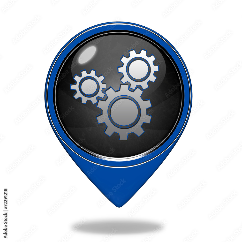 Settings pointer icon on white background Settings pointer icon on white background