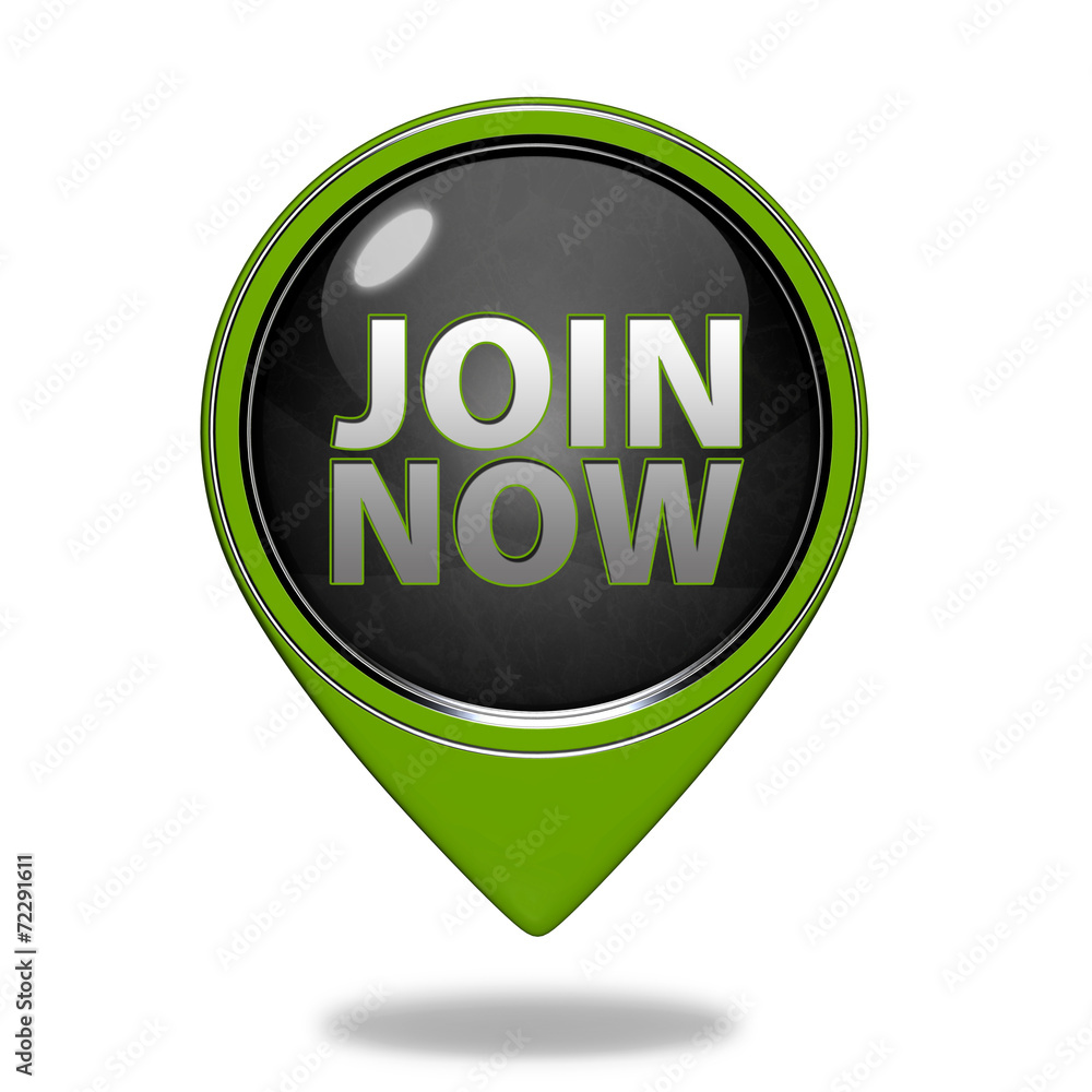 Join now pointer icon on white background Join now pointer icon on white background