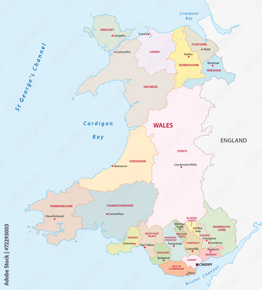 wales administrative map