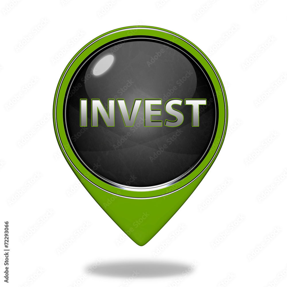 Invest pointer icon on white background Invest pointer icon on white background