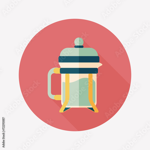 coffee maker flat icon with long shadow,eps10