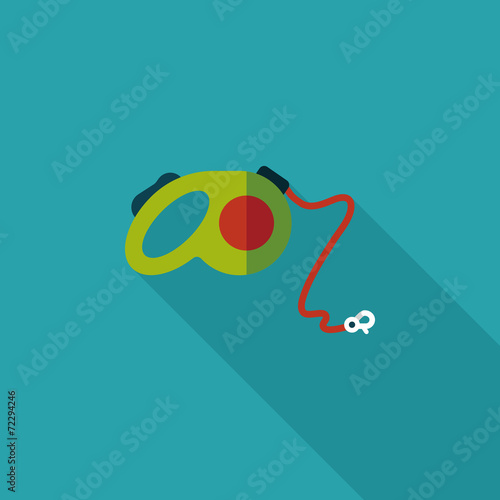 Pet dog lead flat icon with long shadow,eps10