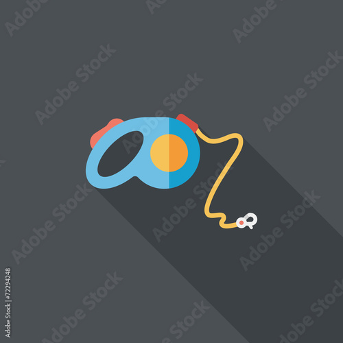 Pet dog lead flat icon with long shadow,eps10