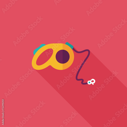 Pet dog lead flat icon with long shadow,eps10