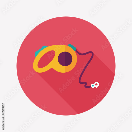 Pet dog lead flat icon with long shadow,eps10