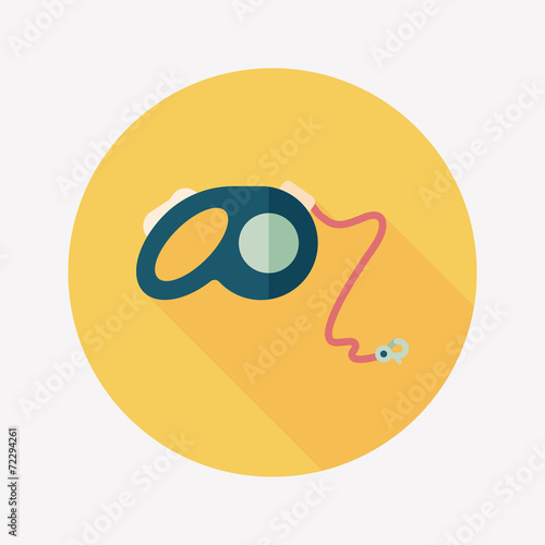 Pet dog lead flat icon with long shadow,eps10
