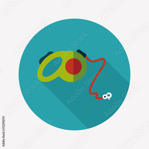 Pet dog lead flat icon with long shadow,eps10