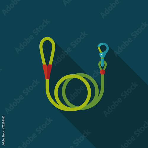Pet dog lead flat icon with long shadow,eps10